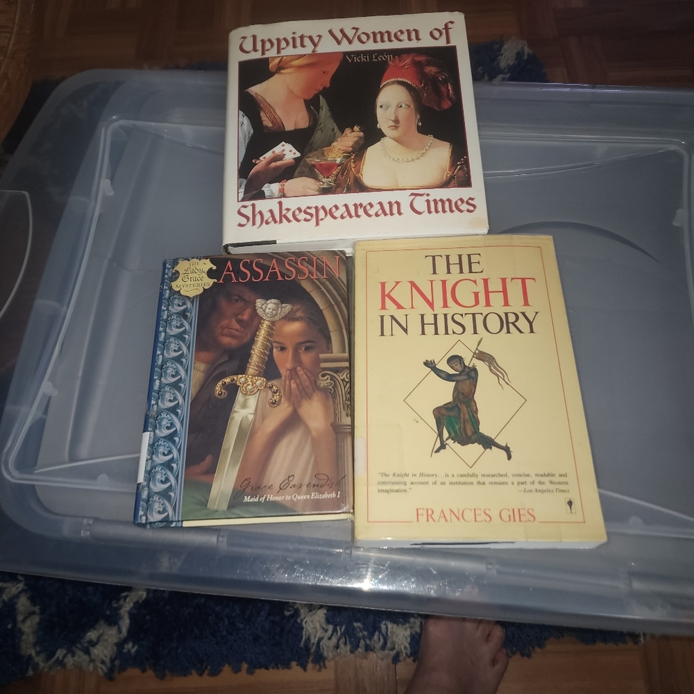 LOT OF 3 MISCELLANEOUS PERIOD BOOKS. KNIGHTS. WOMEN OF SHAKESPEAR ASSASIN